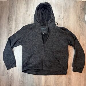 HFX Hoodie Mens XL Gray Sherpa Lined‎ Full Zip Fleece Jacket Warm Winter